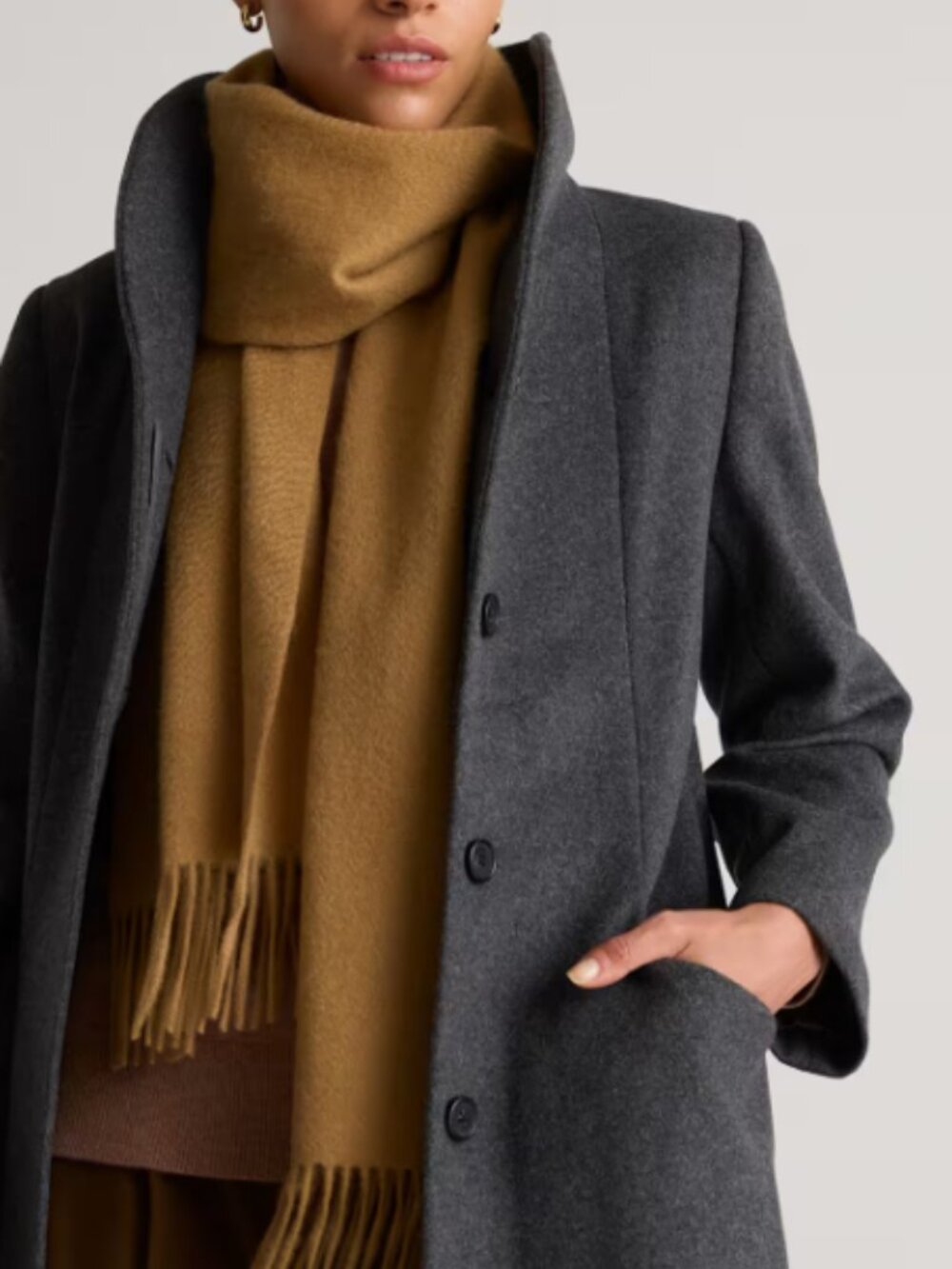 Luxurious LUCIANO SOPRANI Brown 100% Cashmere Wrap Scarf